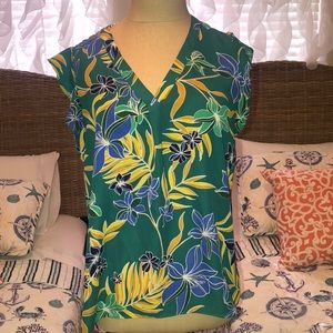 Teal cap sleeve flowey top